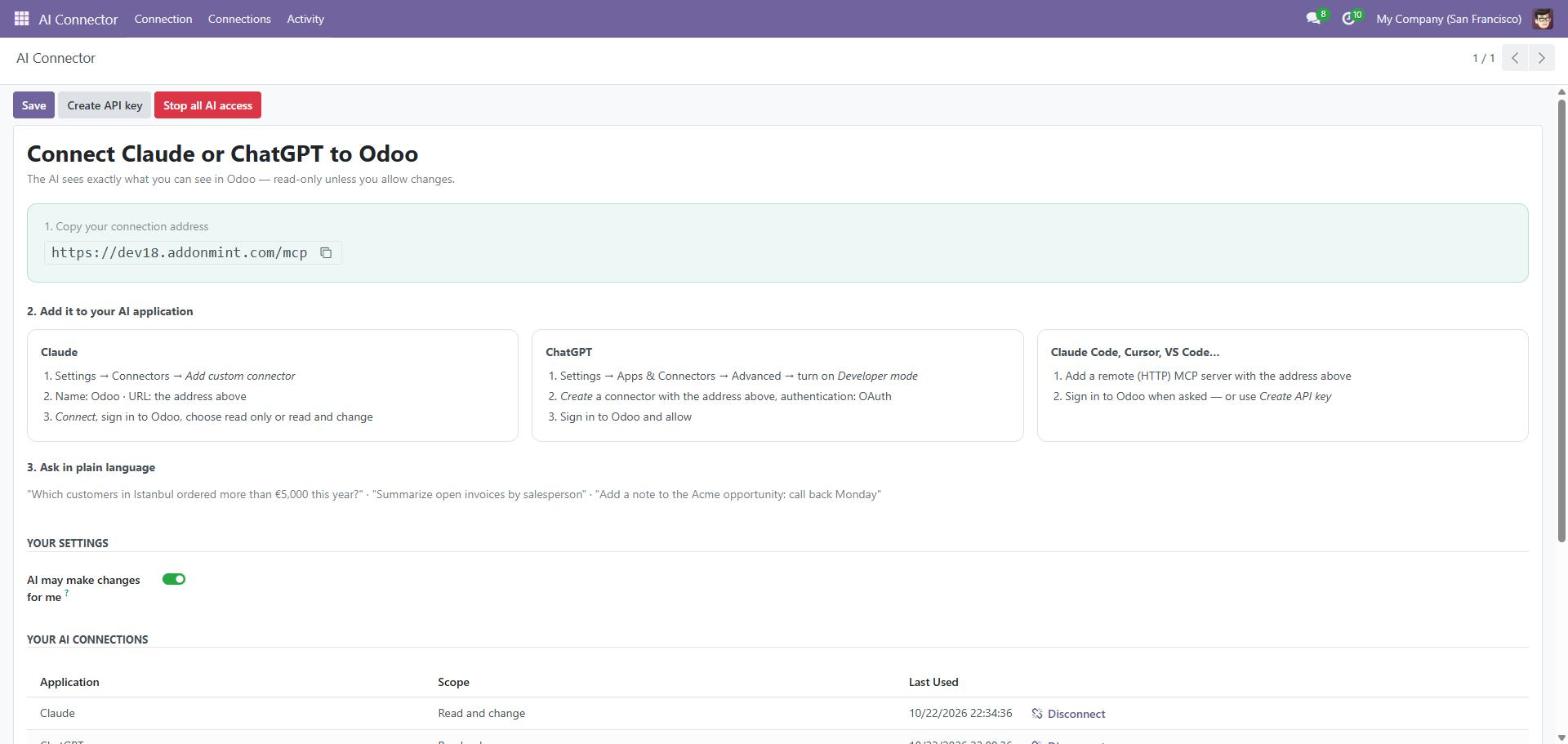 Connect any AI to Odoo